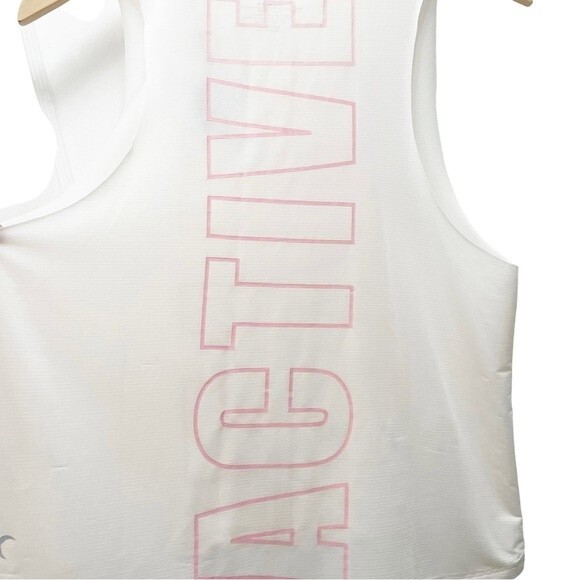 NWT Zyia Hot Pink Ivory Blush Spell-Out Athlete Tank Muscle Top Size Small NEW - Picture 6 of 13